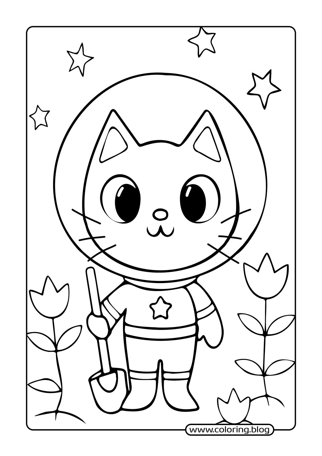 Astronaut Cat coloring page