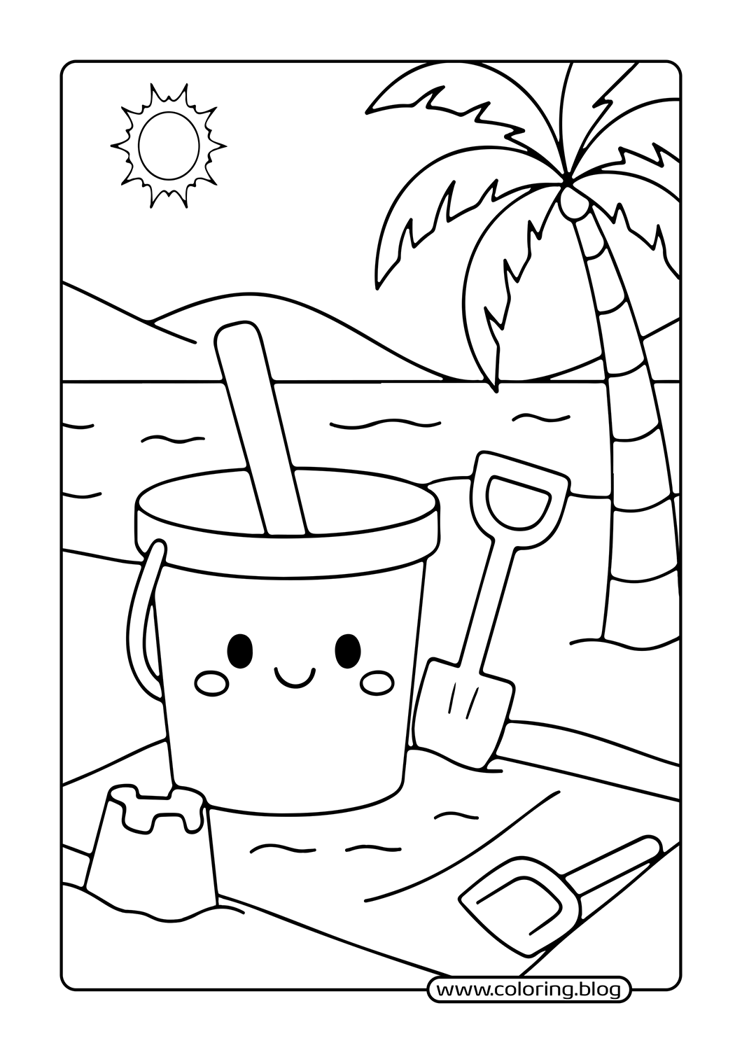 Beach Bucket coloring page