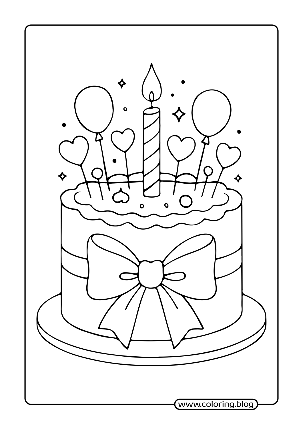 Birthday Cake coloring page