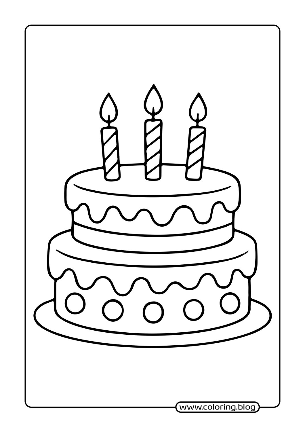 Birthday Cake with Candles coloring page