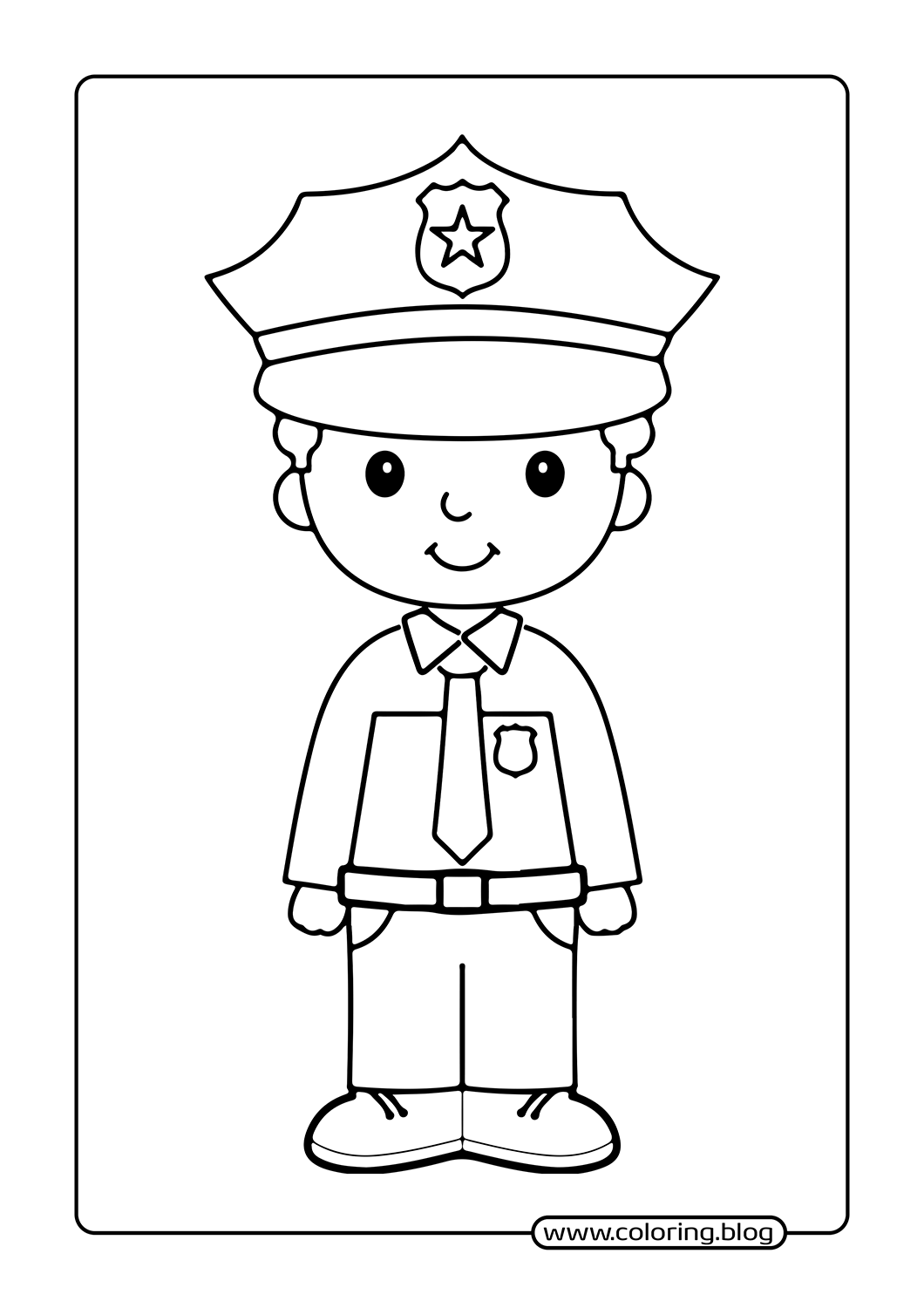 Boy Policeman coloring page