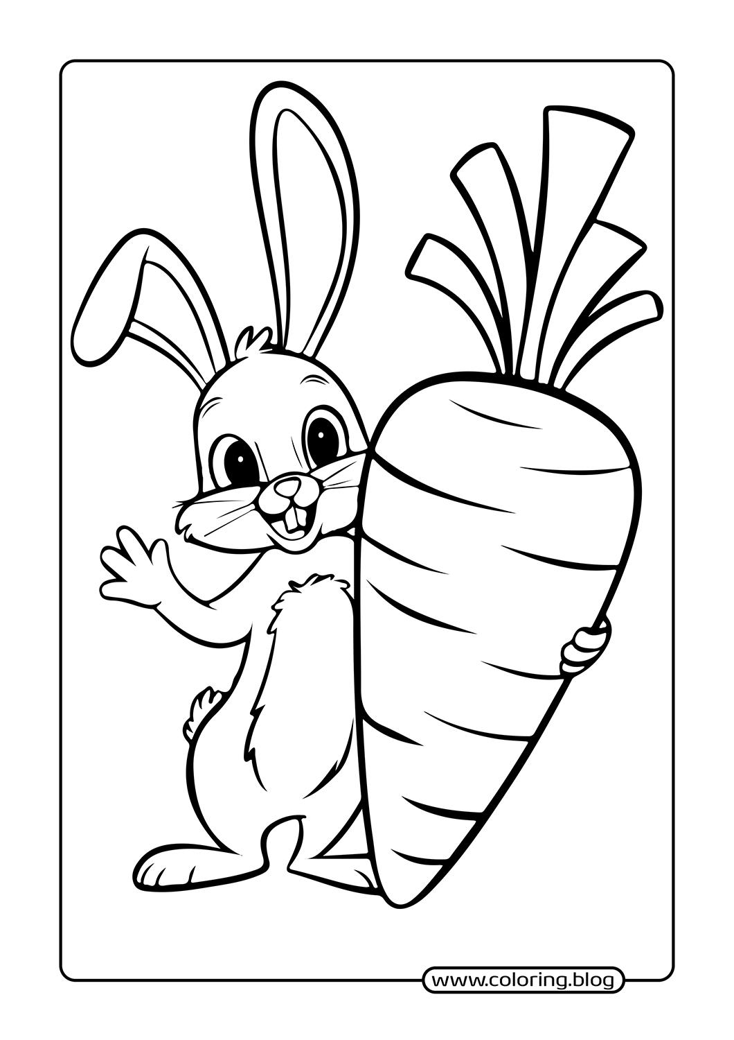 Bunny with Carrot coloring page