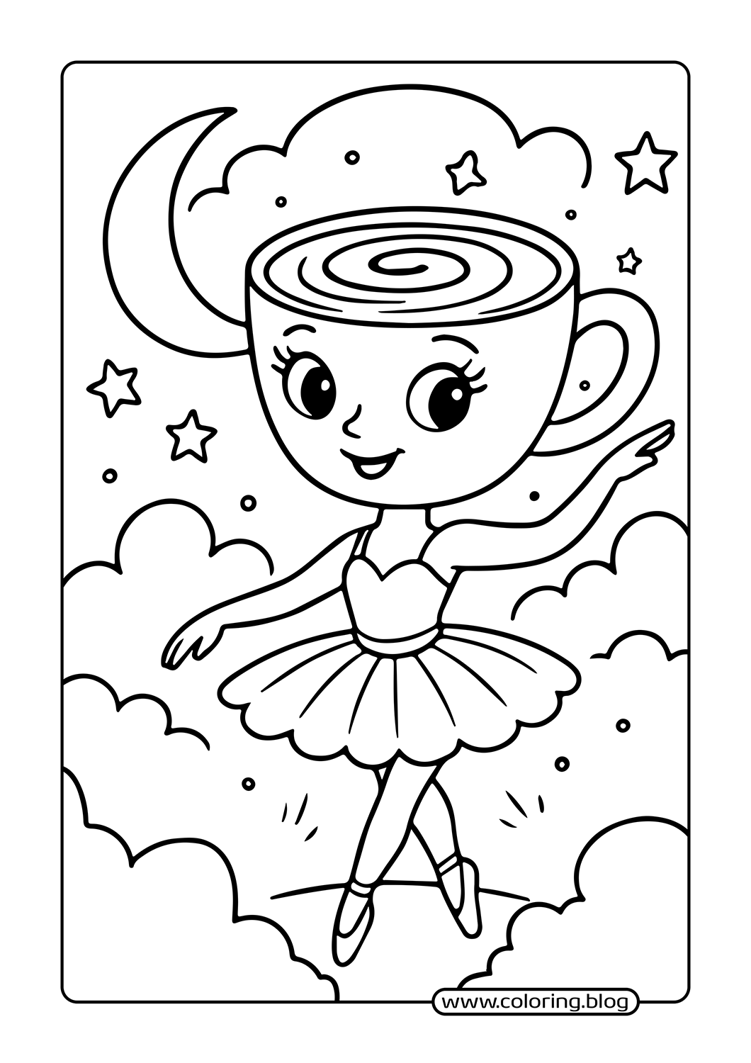 Capuchina under the Moon coloring page