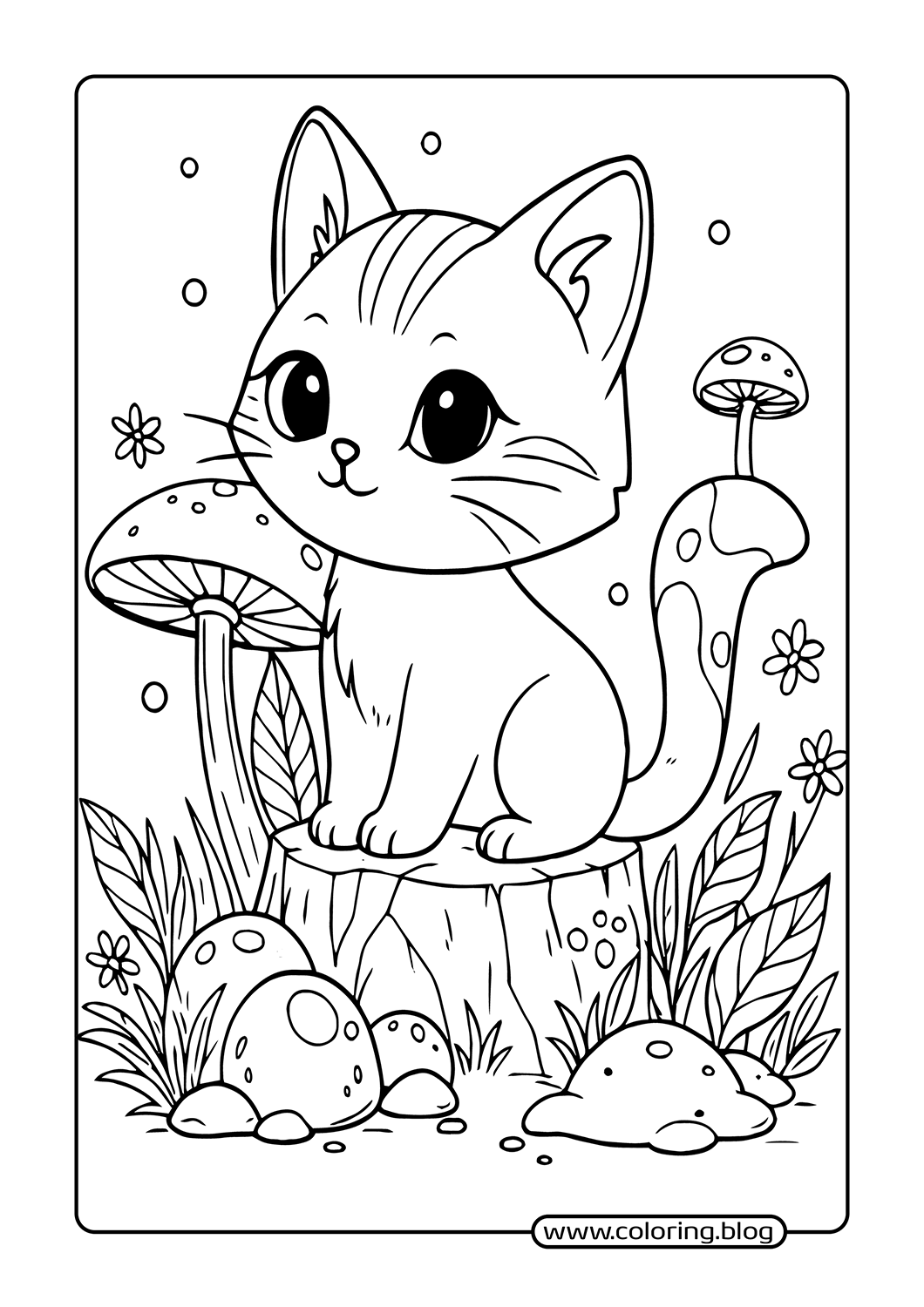 Cute duck by the pond coloring page