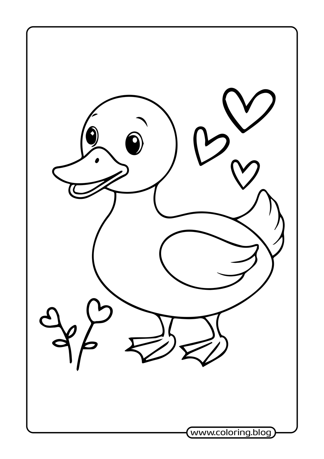 Cute Duckling coloring page