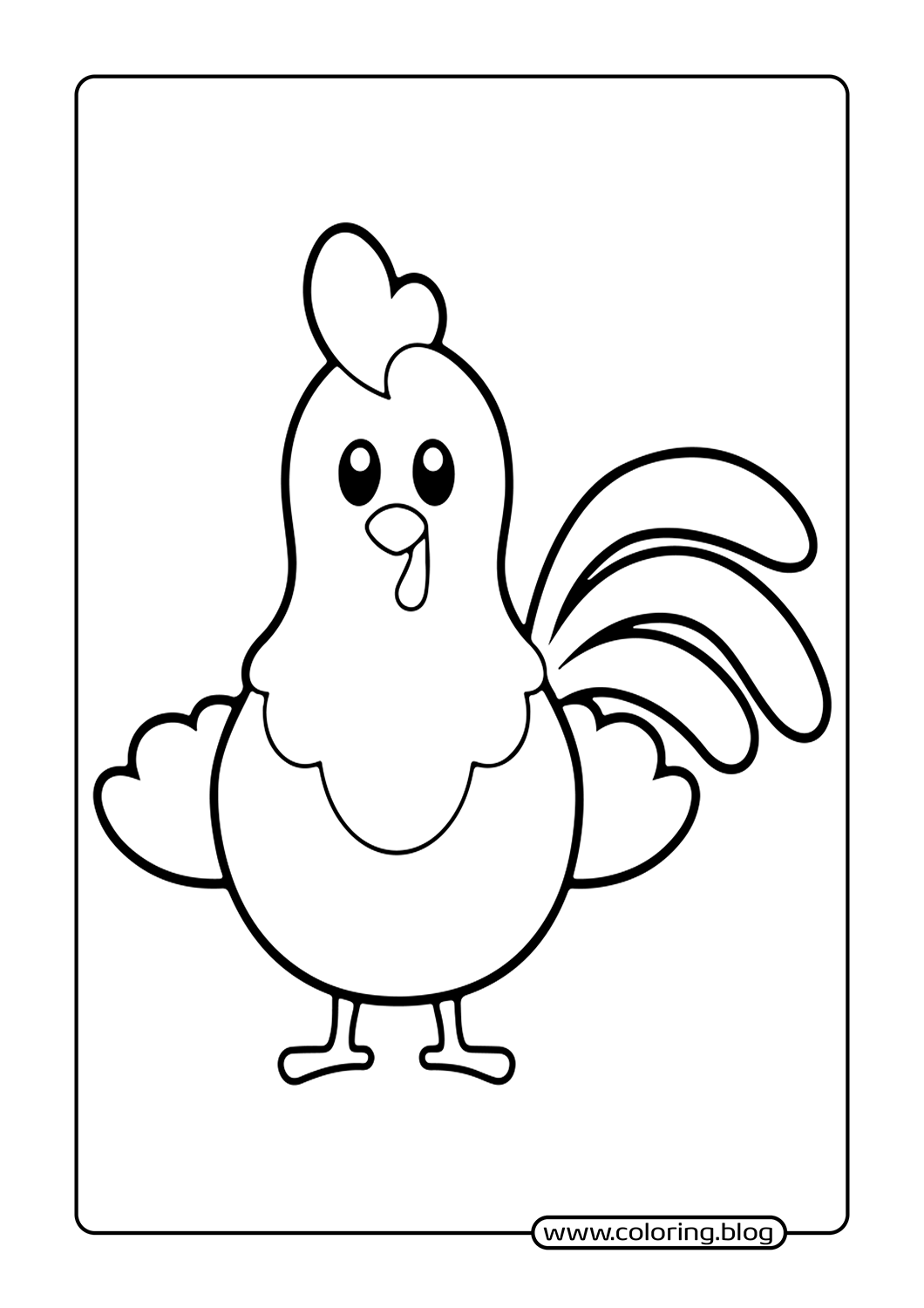 Cute Hen coloring page