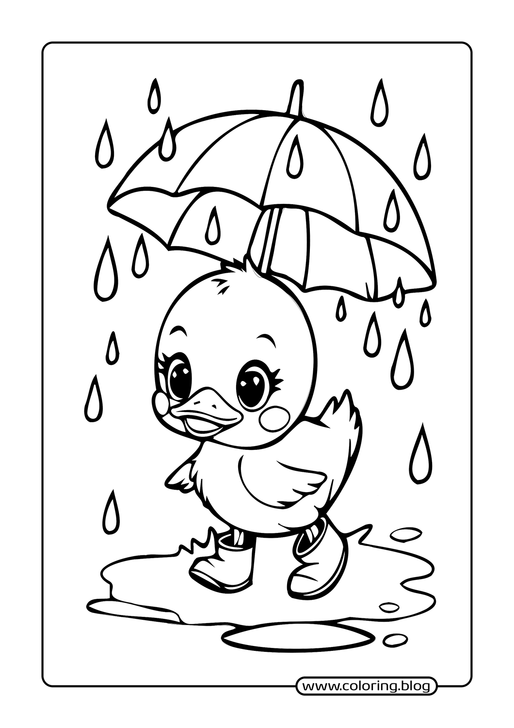 Happy Duckling coloring page