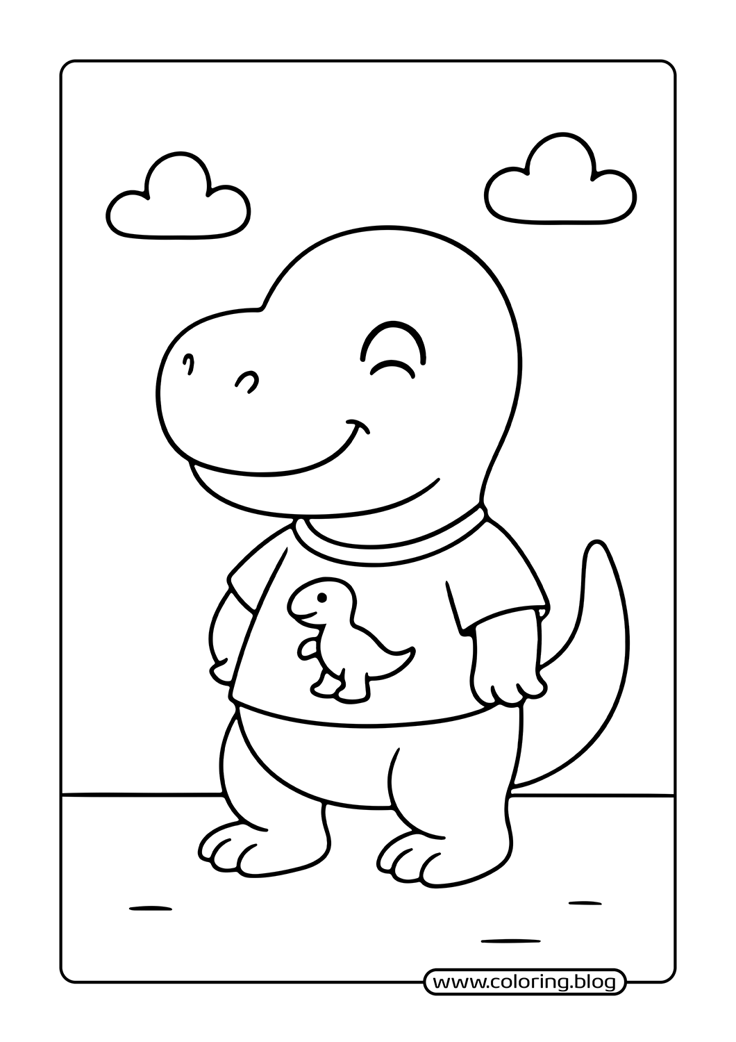 Friendly Dinosaur coloring page