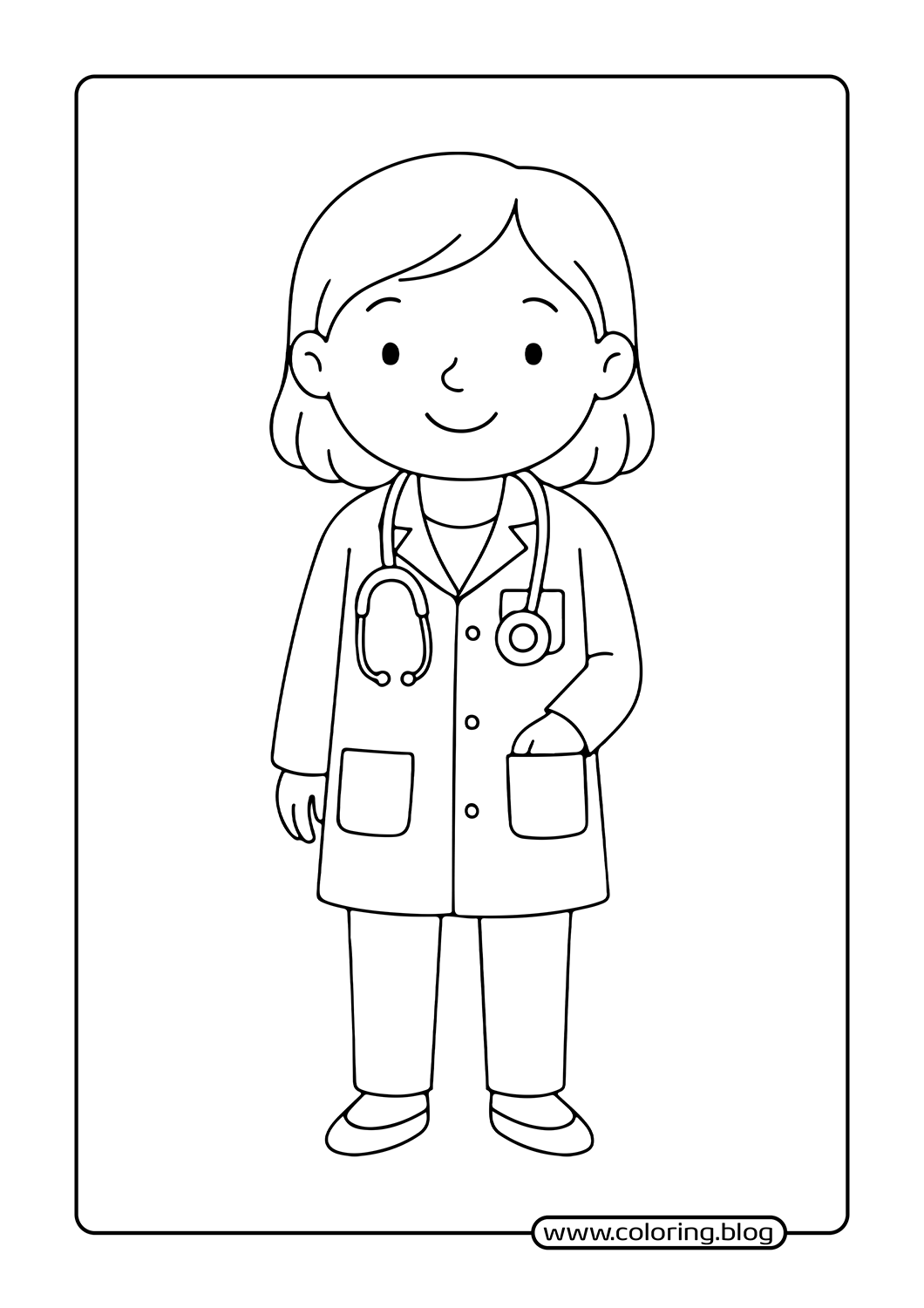 Girl Doctor coloring page