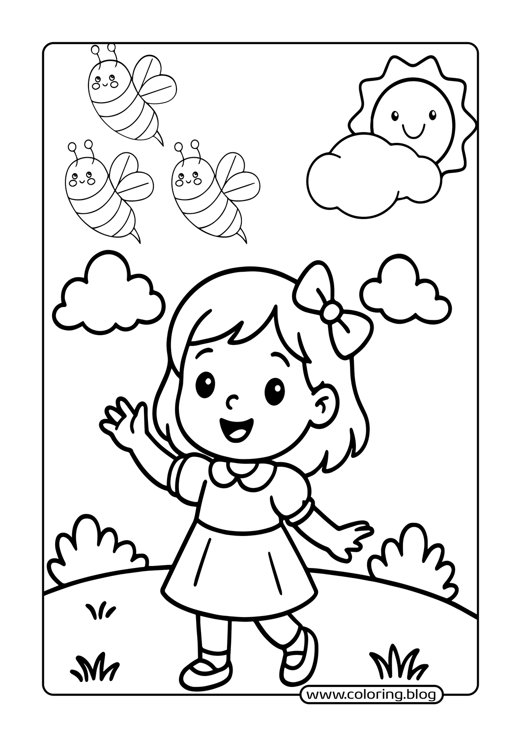 Hearts and Flowers coloring page