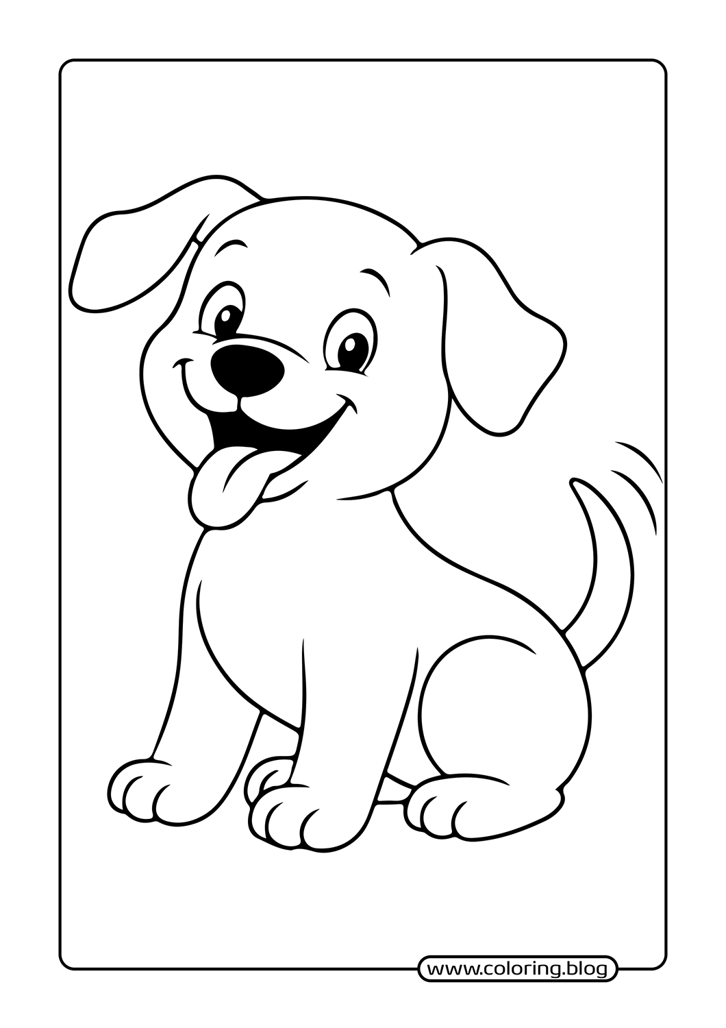 Happy Puppy coloring page