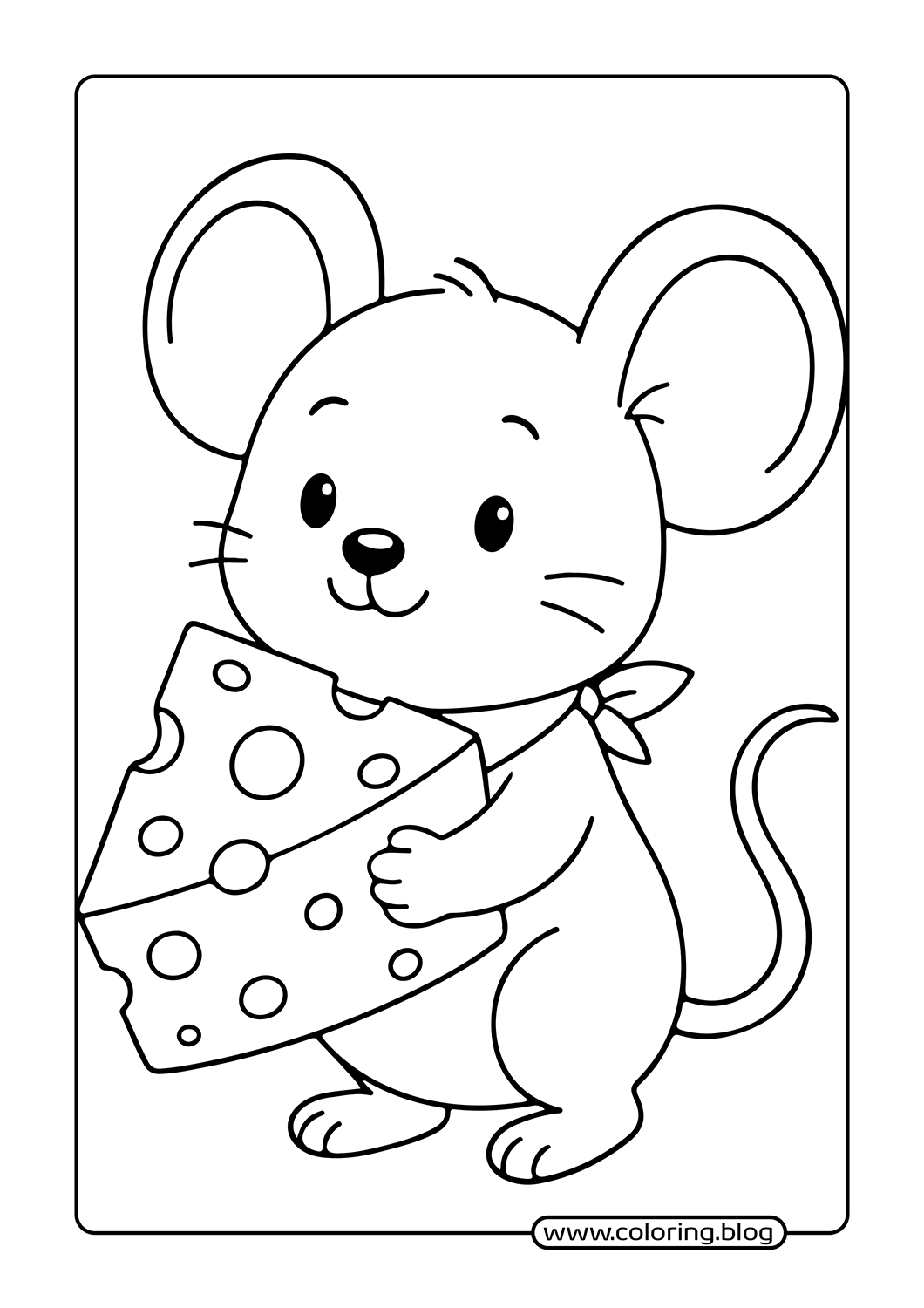 Mouse with Cheese coloring page