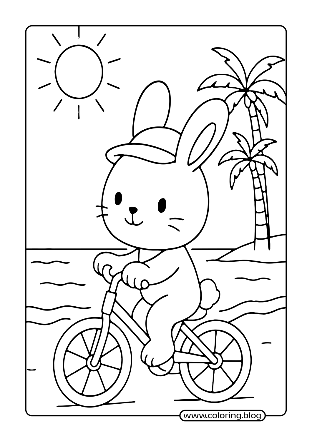 Cat on Rainbow coloring page