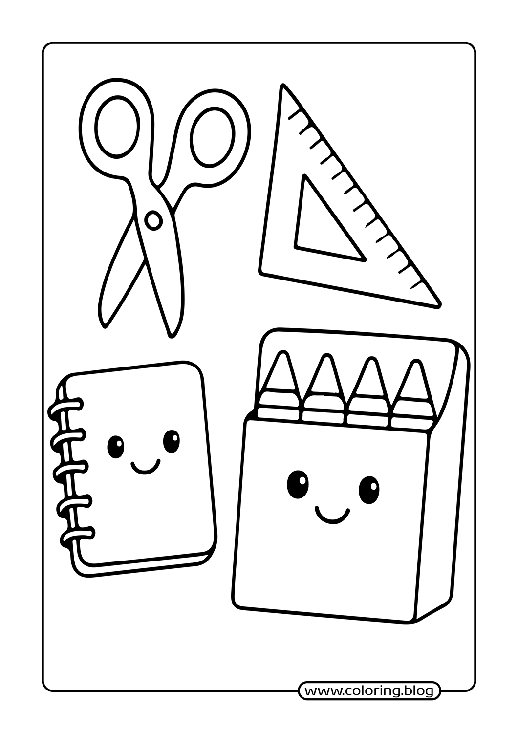 School Tools Set coloring page