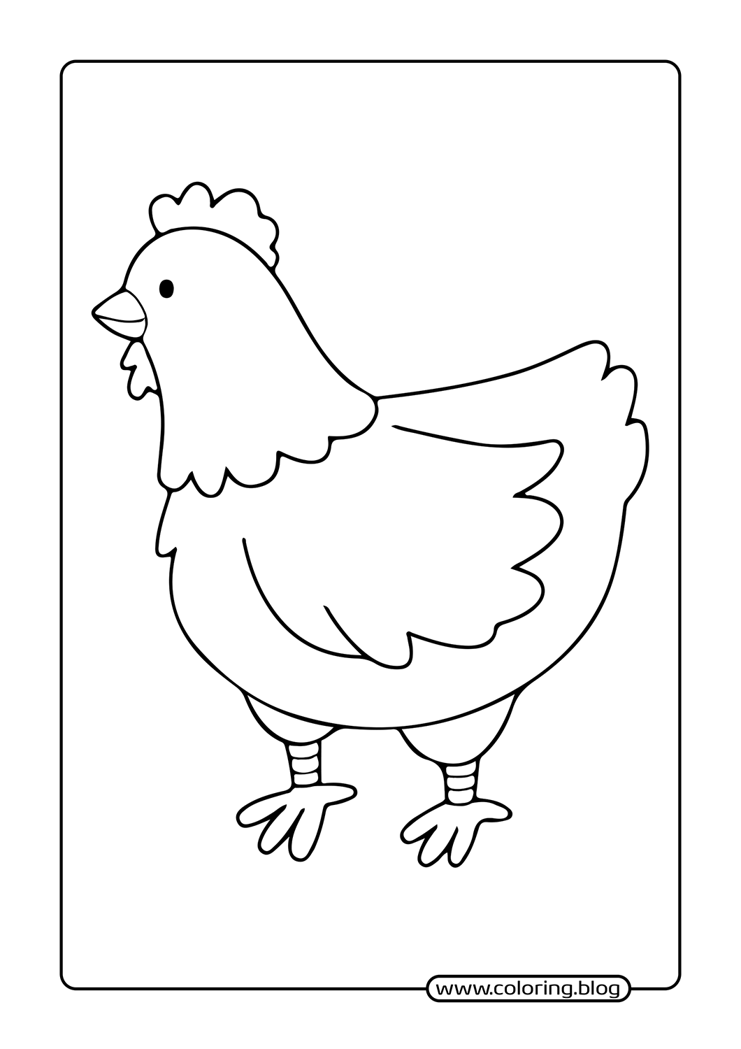 Simple Hen coloring page