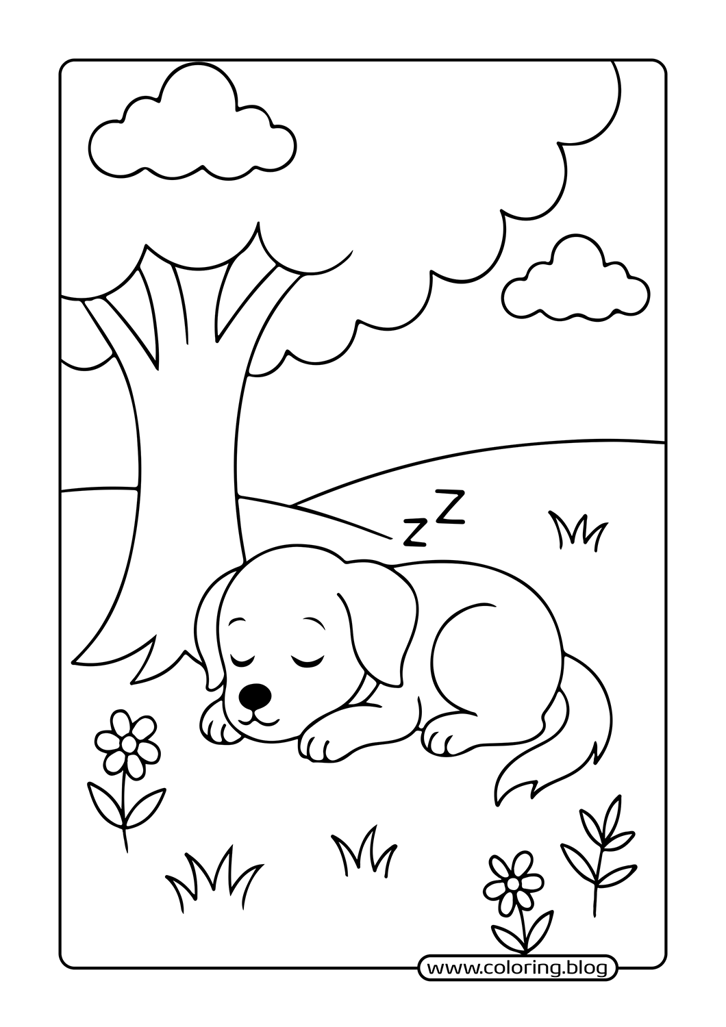 Puppy in the Park coloring page