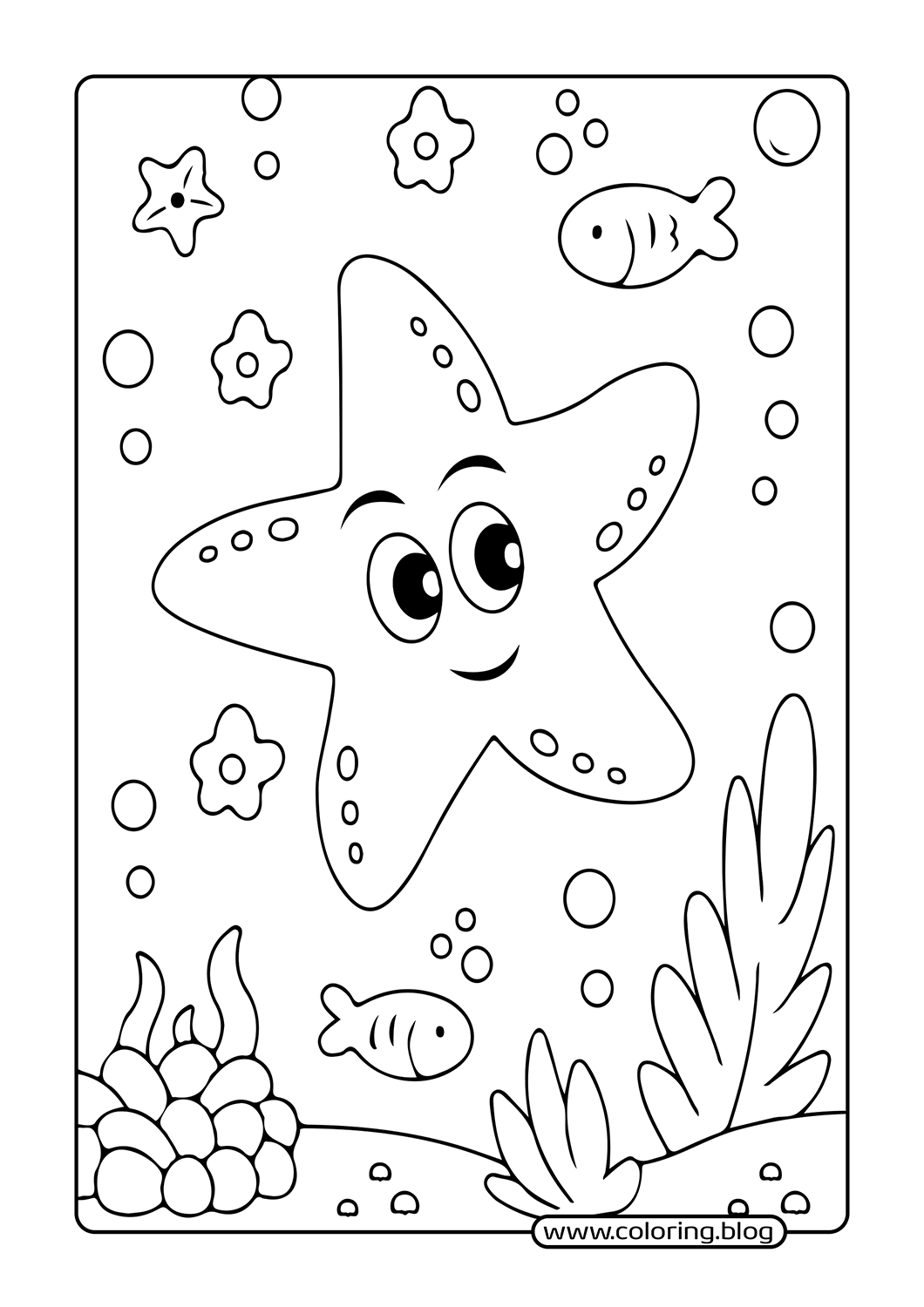 Smiling Starfish coloring page