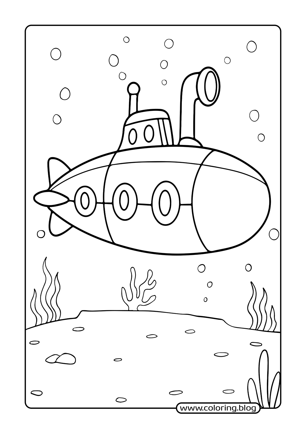 Submarine coloring page