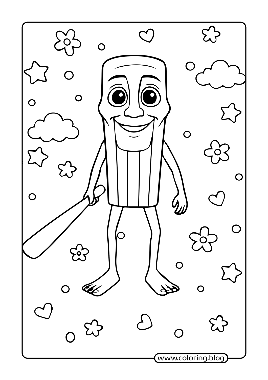 Boy and Girl Blowing Bubbles coloring page