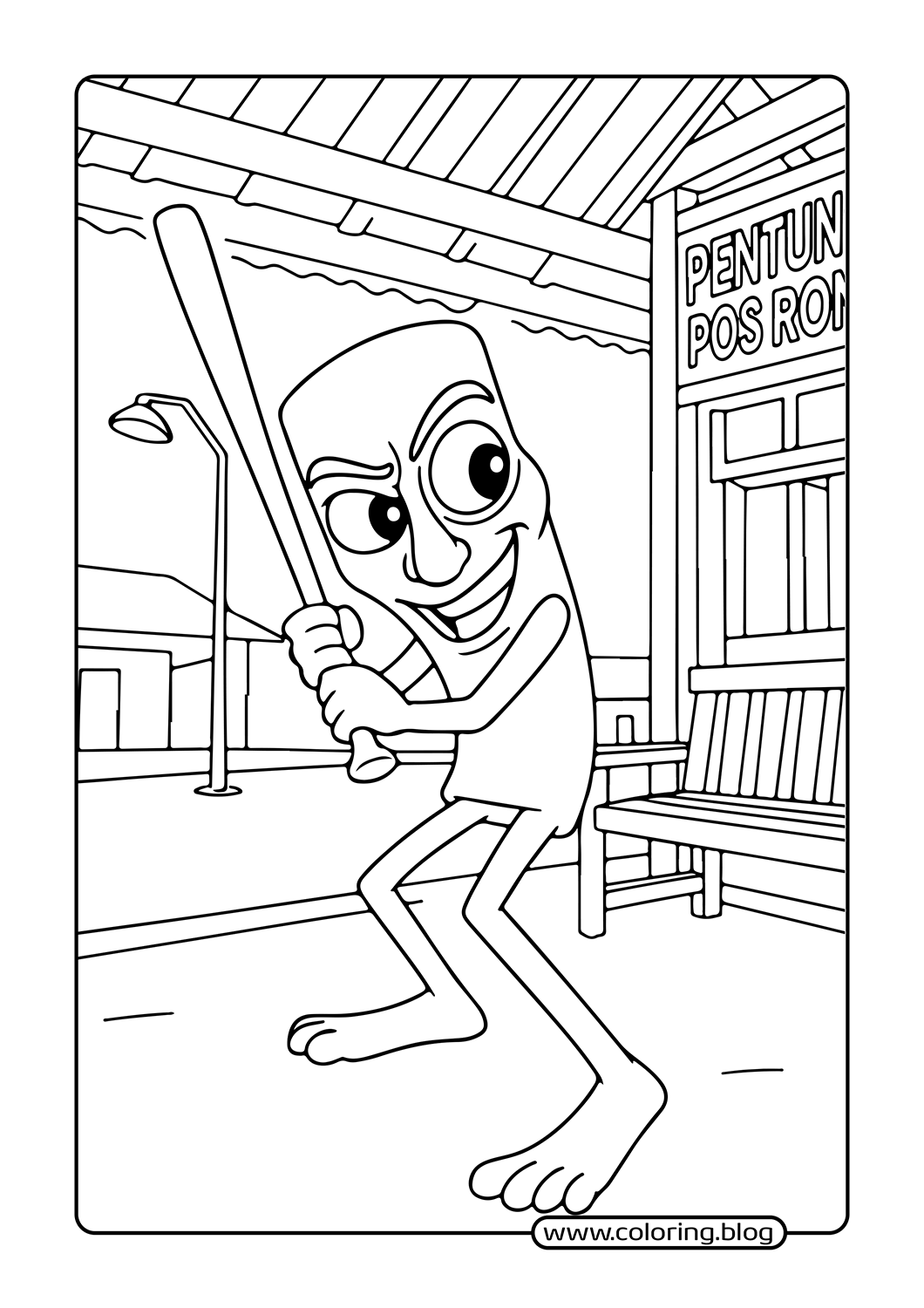 Sitting Bunny coloring page